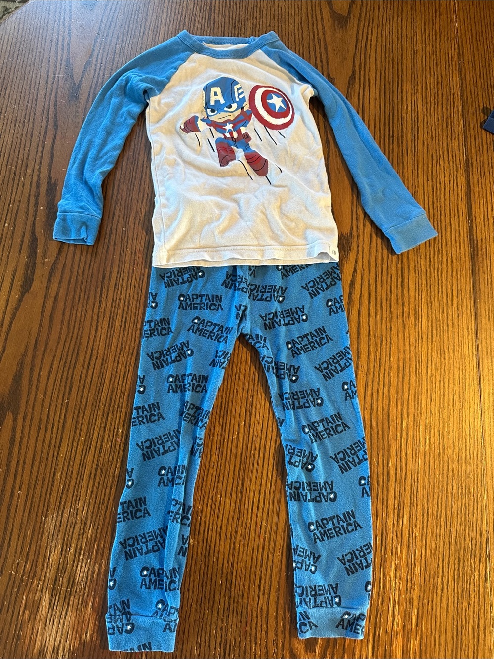 GAP Captain America Blue and White Kids Pajama Set